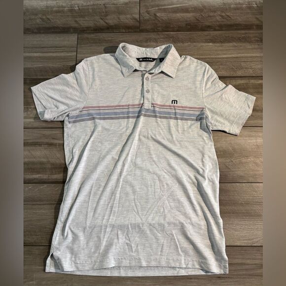 Men’s Travis Matthew Gray Golf Polo Shirt Size Medium Casual - Picture 1 of 5